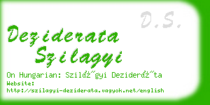 deziderata szilagyi business card